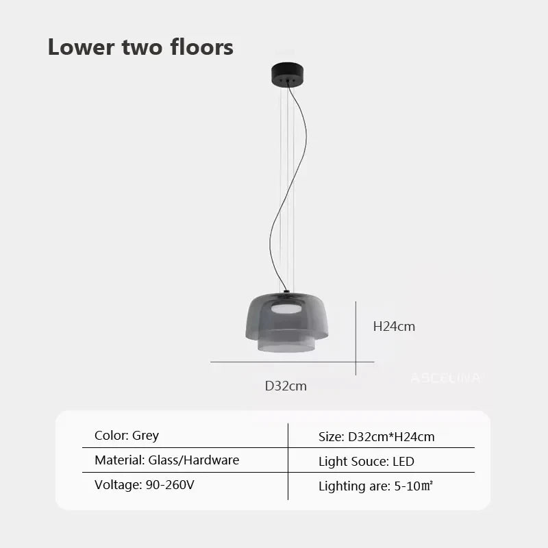 Nordic LED Hanglamp van Glas – Kleurrijke Moderne Plafondlamp