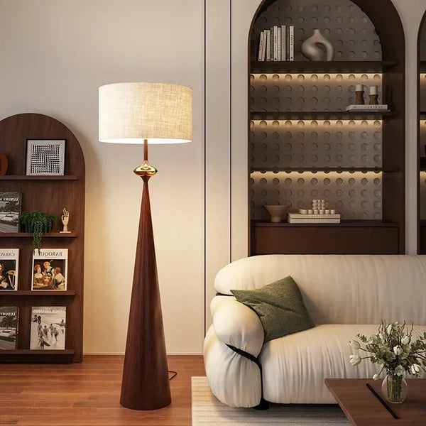 Wabi-Sabi Vloerlamp – Minimalistisch Japans Design met Stoffen Kap