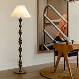 Chinese Walnootkleur Vloerlamp Hout – Moderne LED Lamp voor Woonkamer