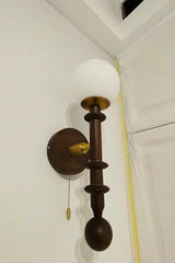 LED Wandlamp Glas & Hout – Vintage Bedlamp voor Woonkamer