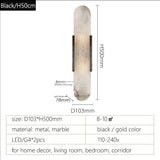 Marmeren Wandlamp – Moderne LED Sconce Zwart/Goud G4 Fitting