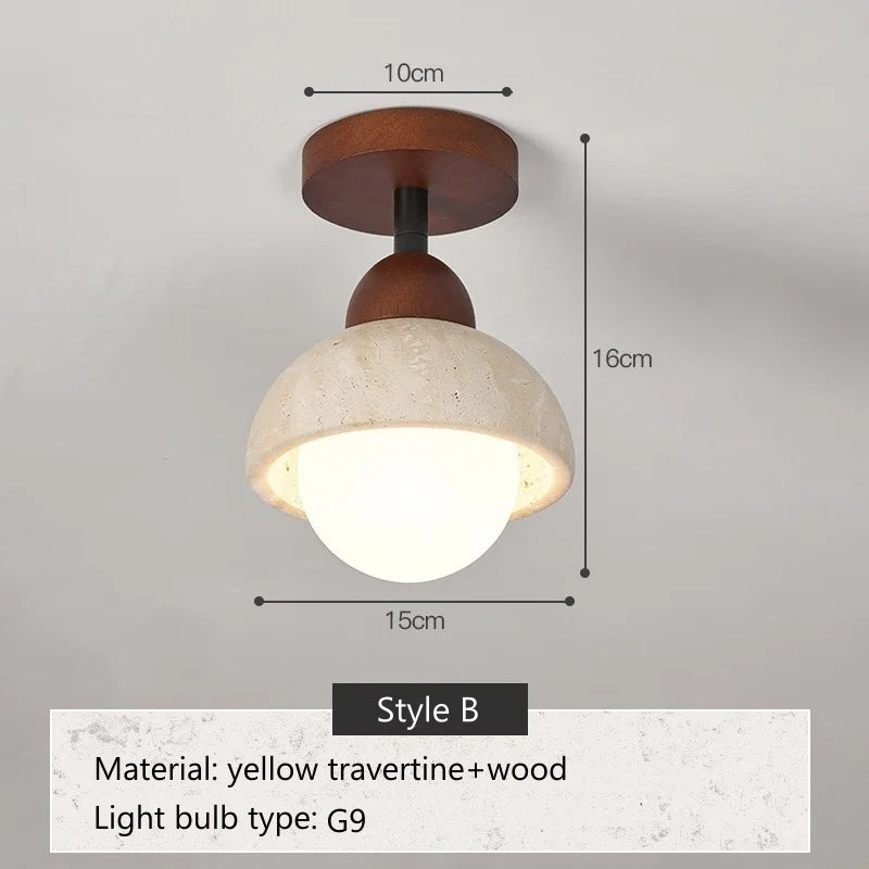 Wabi Sabi Travertin Plafondlamp