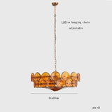 Franse Retro Hanglamp – Luxe Gekleurd Glas LED Pendant Light E14