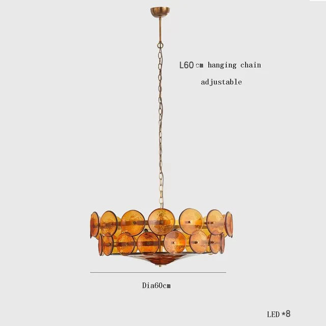 Franse Retro Hanglamp – Luxe Gekleurd Glas LED Pendant Light E14