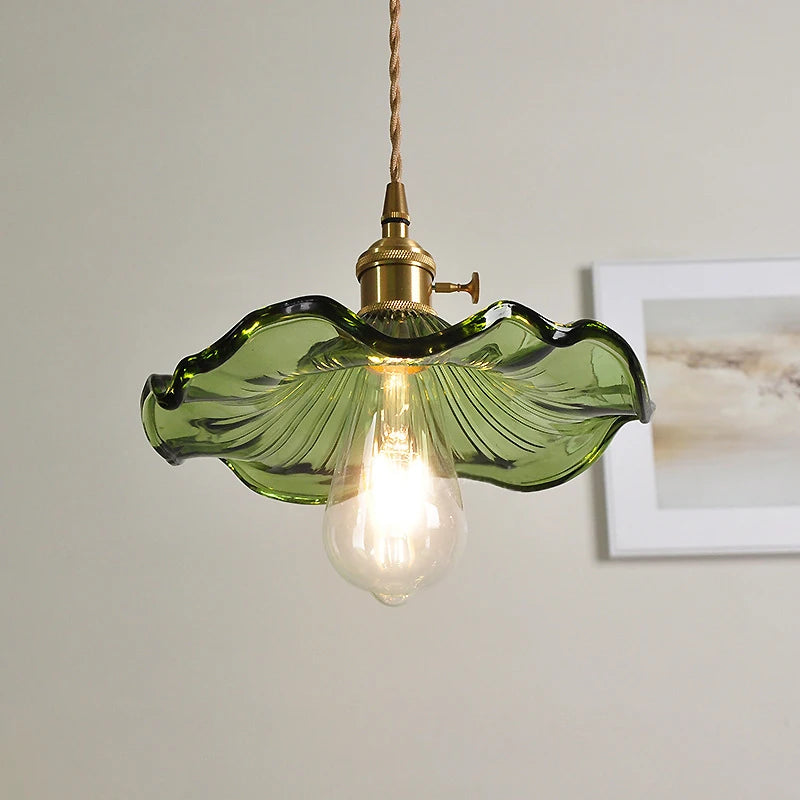 Groene Glazen Hanglamp – Vintage Moderne Plafondlamp E27