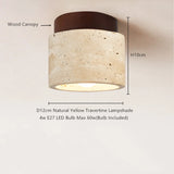 Wabi-Sabi Plafondlamp – Travertin Steen LED Ø12cm/Ø15cm