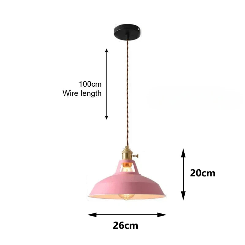 Retro Industrieel Hanglamp E27 Kleurig Voor Keuken, Restaurant & Woonkamer