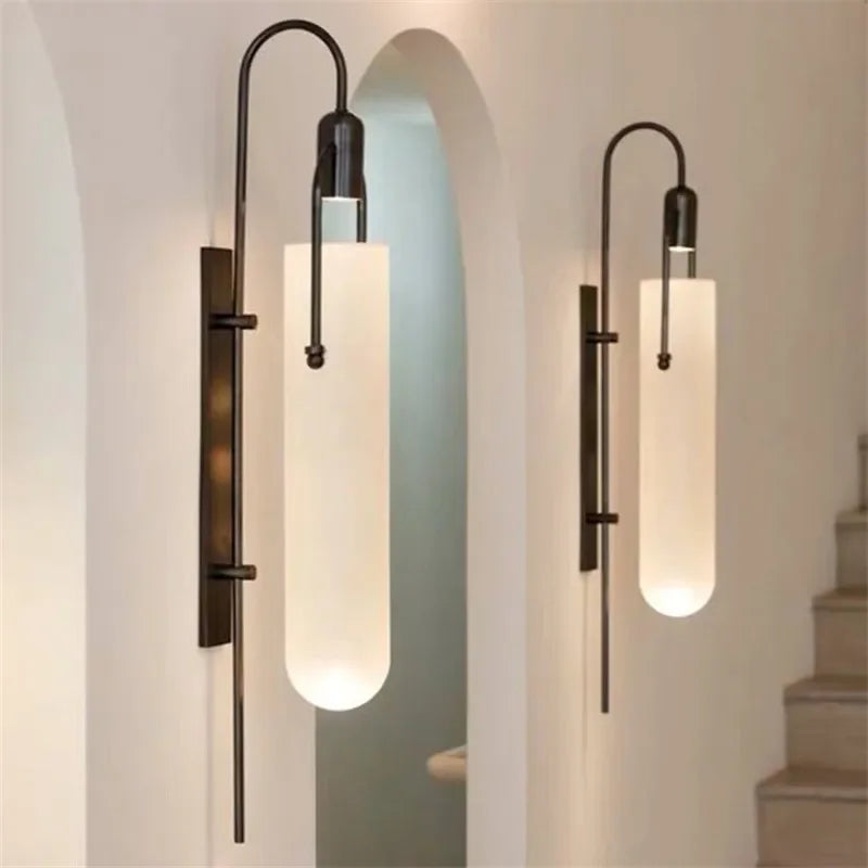 Moderne LED Wandlamp – Glas & Metaal Slaapkamer/Woonkamer Goud/Zwart