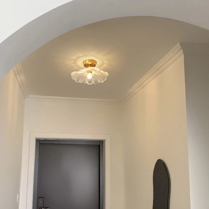 Vintage Bloem Hanglamp Glas E27 Voor Woonkamer, Slaapkamer & Bedside