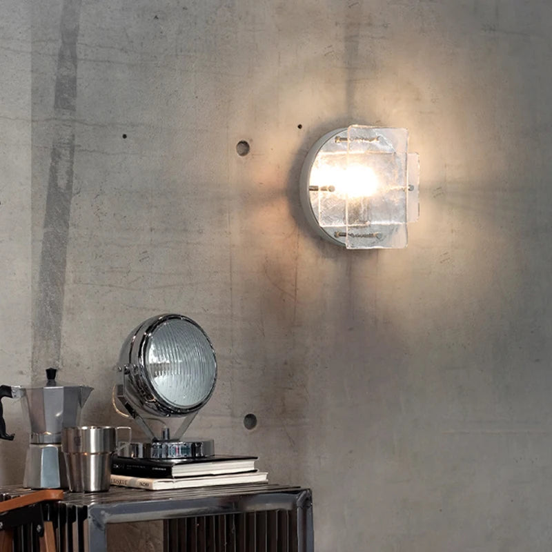 Ijsglas Wandlamp – Chroom Metaal G9 LED Sconce 5–10m²