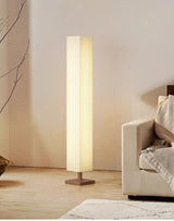 Moderne Stoffen LED Vloerlamp – Houten Staande Lamp voor Woonkamer