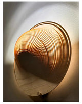 Japanse Wabi-Sabi Wandlamp – Houten Designer Slaapkamerlamp