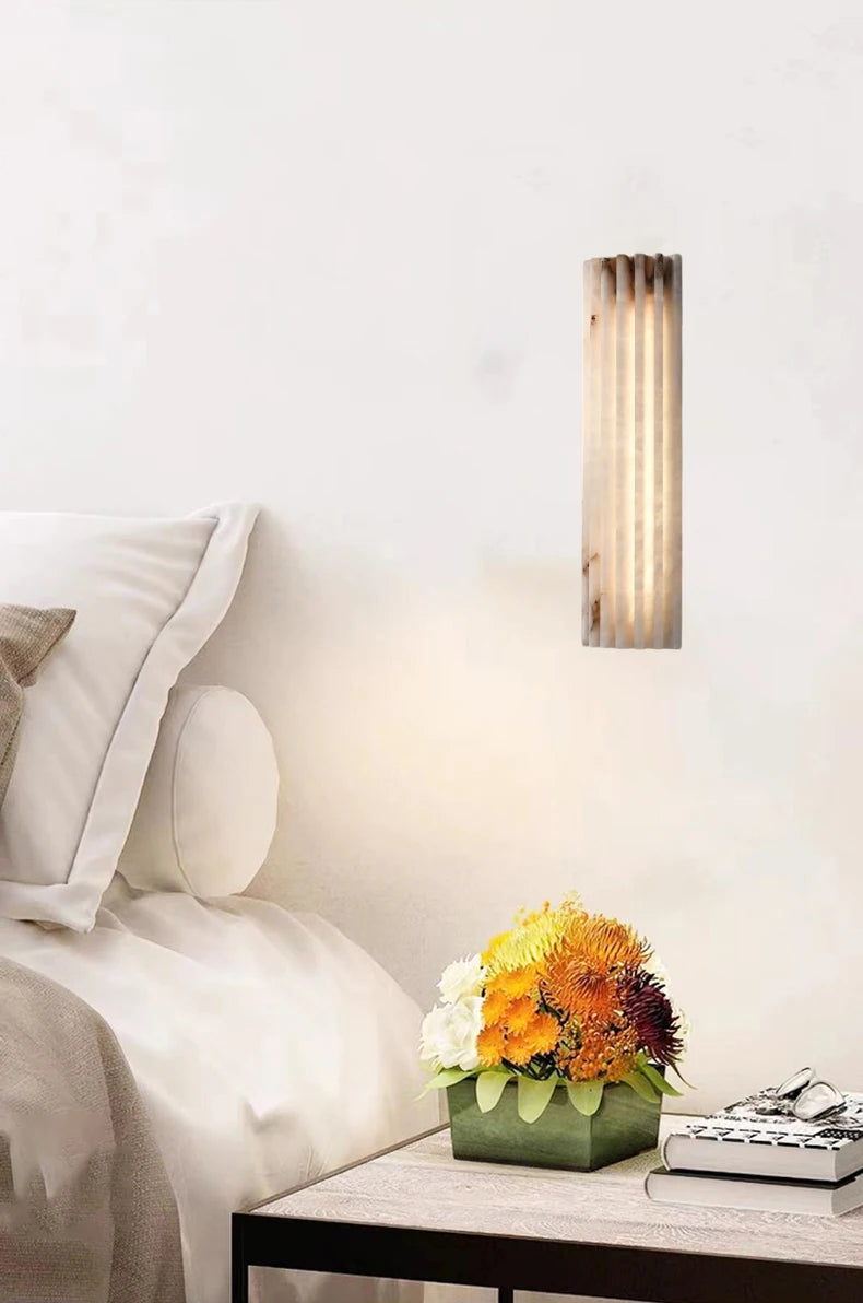 Marmeren Wandlamp – Luxe LED Art Deco Slaapkamer & Badkamer