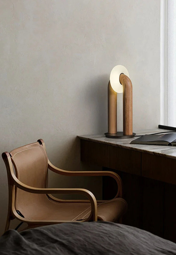 Moderne Houten Tafellamp LED – Dimbaar met Touch Bediening