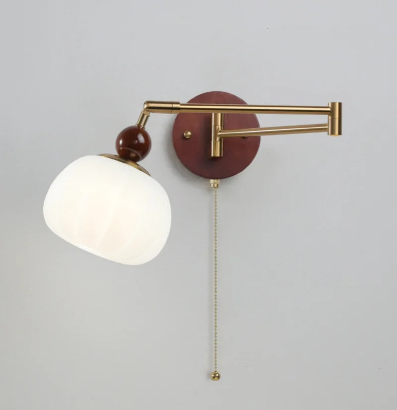 Wandlamp Nordic Wit Pompoen – LED, E27, Draaibare Arm, Moderne Stijl