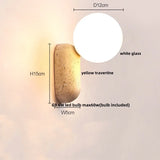 Travertin Wandlamp – Wabi-Sabi LED Natuursteen Bedlamp