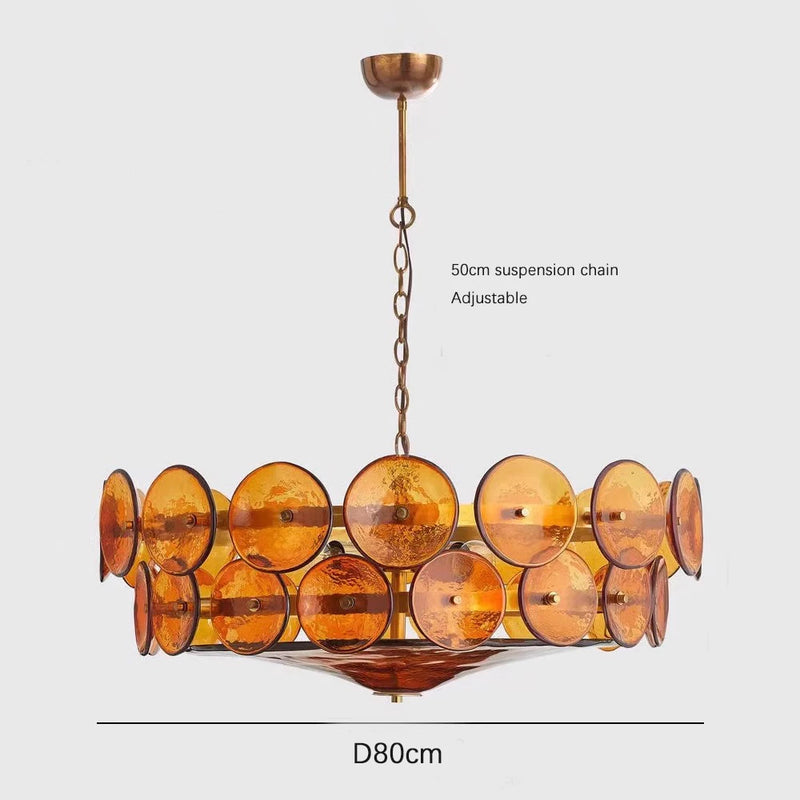 Franse Retro Hanglamp – Luxe Gekleurd Glas LED Pendant Light E14