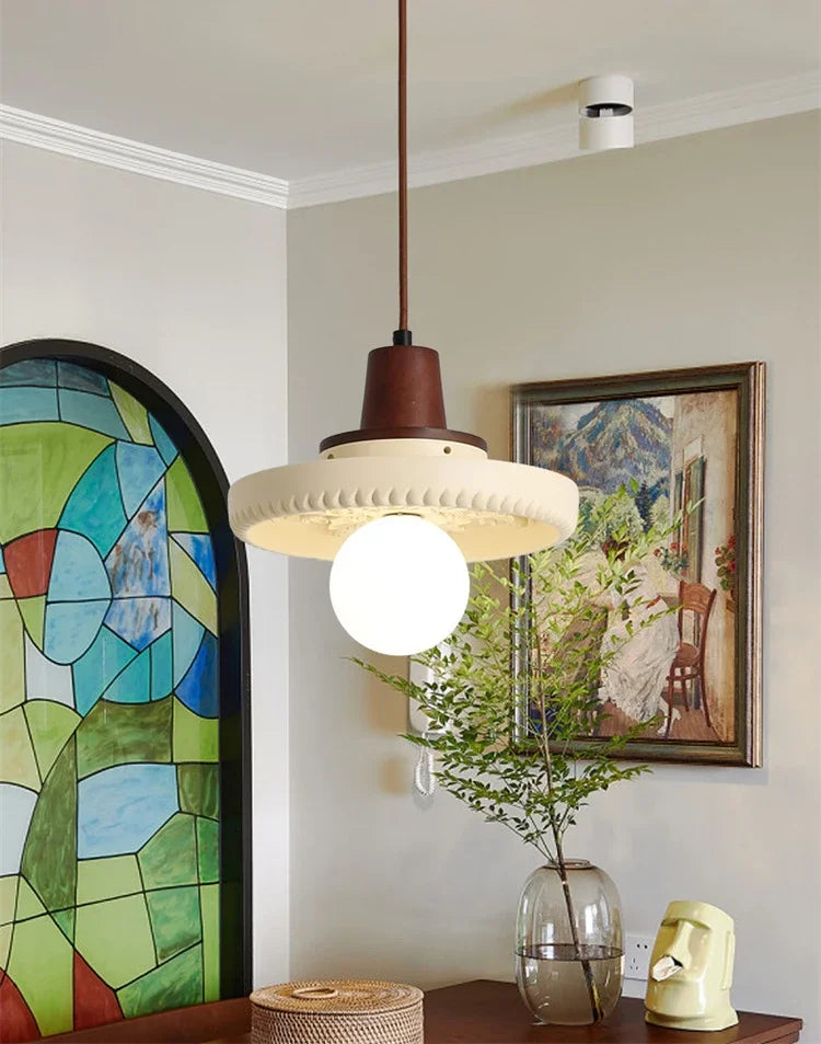 Antieke Hanglamp Resin – Retro Bloemen Design, E27, Franse Stijl