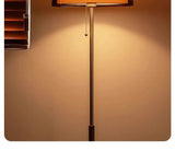 Rond Bruin Acryl Hanglamp Met Donker Hout Voor Eetkamer & Slaapkamer