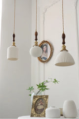 Japanse Keramische Hanglamp – Scandinavische Witte Plafondlamp E27