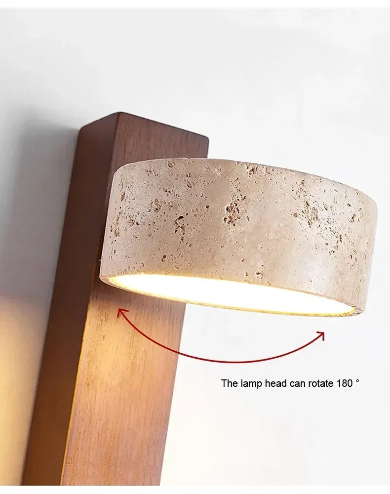 AureaCave Wabi-Sabi Travertin Wandlamp