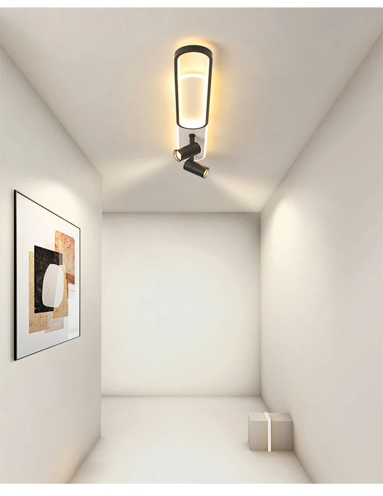 Moderne LED Plafondlamp met Spot – Zwart/Wit/Goud Dimbaar