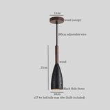 Nordic Houten Steen LED Hanglamp – Zwart/Geel – Modern Design