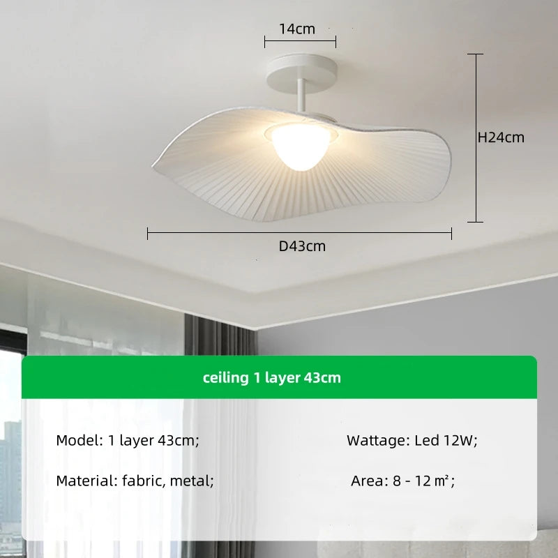 Moderne Stoffen LED Hanglamp – Dimbare Nordic Plafondlamp E27 Wit