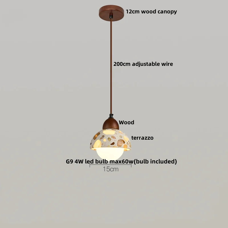 TerraLume LED Hanglamp – Moderne Terrazzo & Koper Designlamp