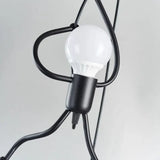 Vintage Iron Chandelier LED E27 Voor Woonkamer & Kinderkamer Zwart