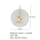 Ronde Marmeren Wandlamp – Nordic Minimalistisch LED Bedlamp