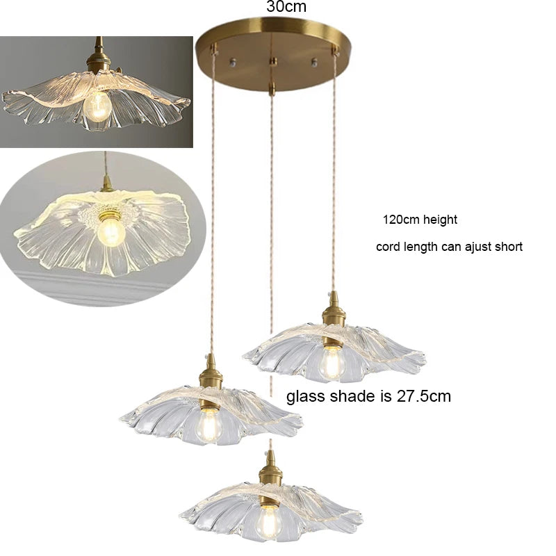 Vintage Bloem Hanglamp Glas E27 Voor Woonkamer, Slaapkamer & Bedside