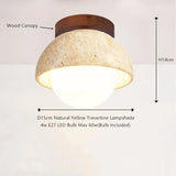 Wabi-Sabi Plafondlamp – Travertin Steen LED Ø12cm/Ø15cm