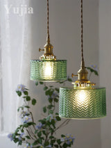 Groene Glazen Hanglamp – Vintage Moderne Plafondlamp E27
