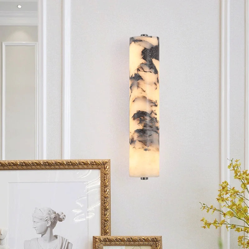 Italian Style LED Wandlamp | Zwart Marmer & Natuursteen | Luxe Modern