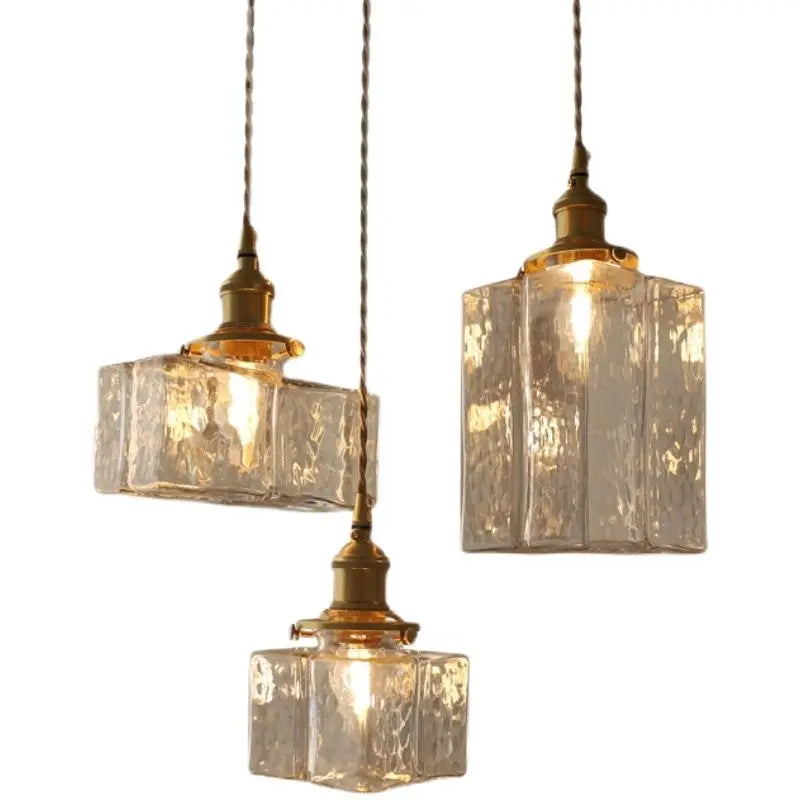 Japanse Vintage Glazen Hanglamp Brass LED Voor Slaapkamer & Eettafel