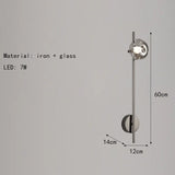 Minimalistische Wandlamp – Grijs Helder Glas & Goud/Zwart Metaal