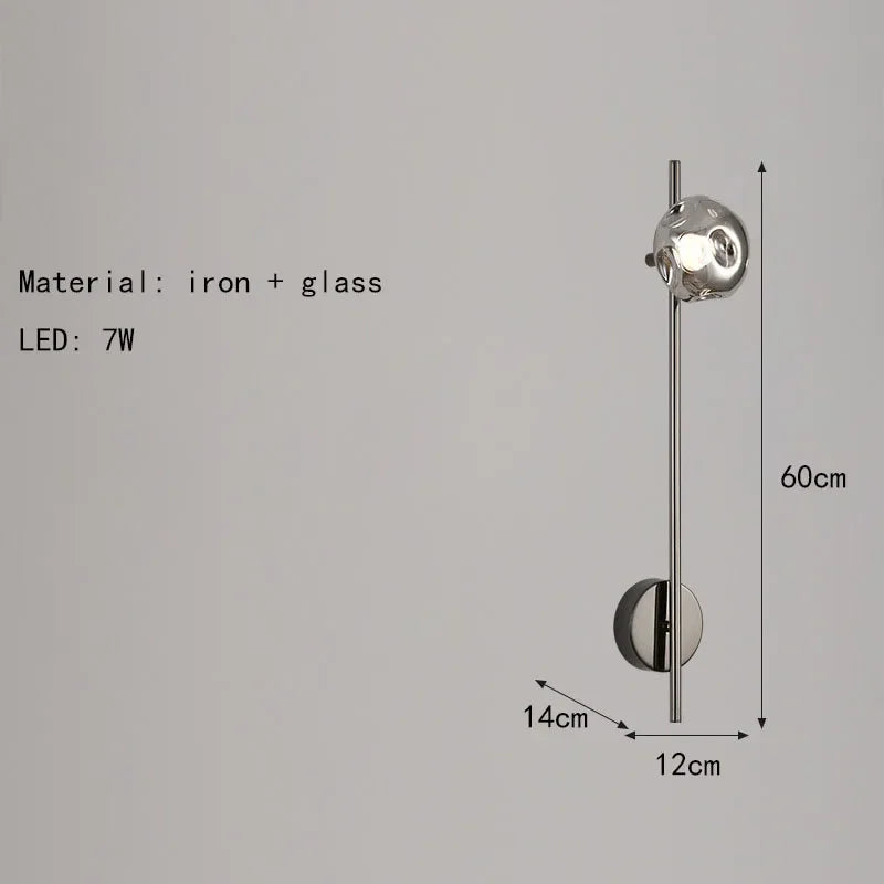 Minimalistische Wandlamp – Grijs Helder Glas & Goud/Zwart Metaal