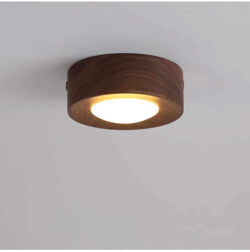 Houten Plafondlamp Walnoot/Essen – LED Spot Ø3-5m² Modern