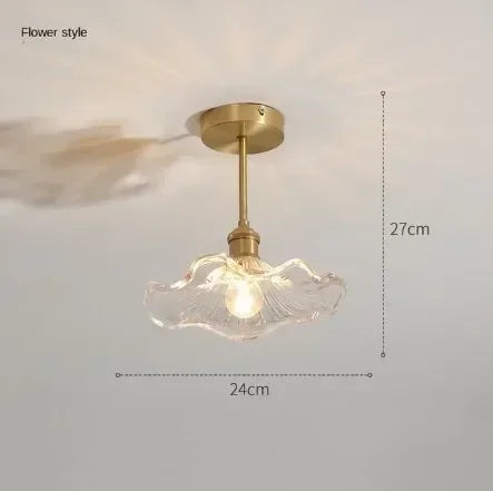 Moderne Plafondlamp Glas Bloem Goud E27 Voor Slaapkamer, Keuken & Hal