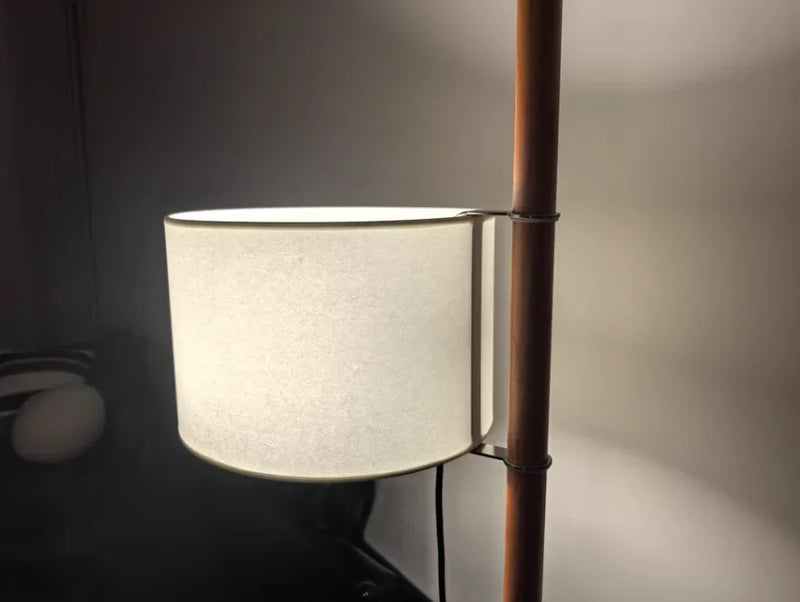 Retro Walnoot Houten Vloerlamp LED – Verstelbaar voor Woon- & Slaapkamer