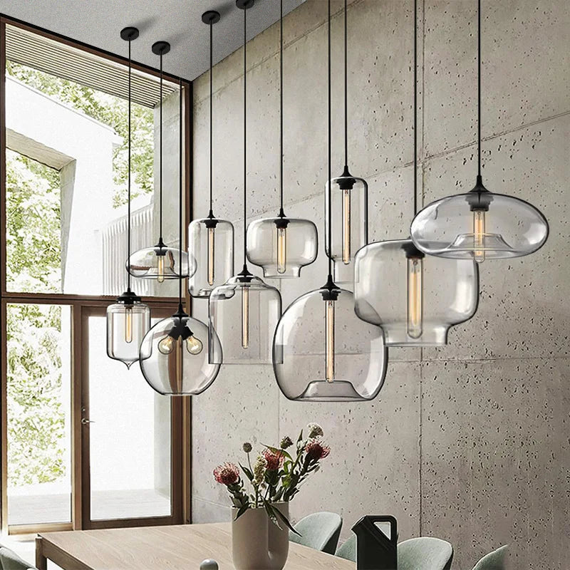 Caren Nordic Hanglamp – Handgemaakt Glas LED Filament Pendant Light