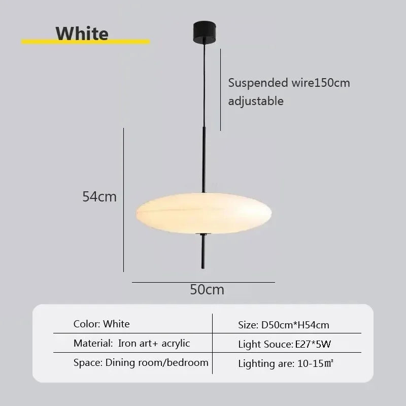 Nordic LED Hanglamp – Vliegende Schotel Design – Zwart/Wit – E27
