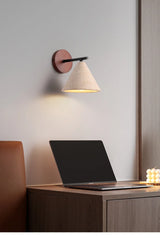 Travertin Wandlamp met E27 Fitting – Natuursteen & Hout Beige