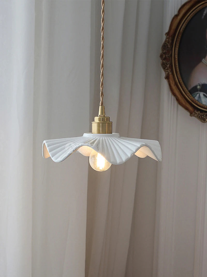 Japanse Keramische Hanglamp – Scandinavische Witte Plafondlamp E27