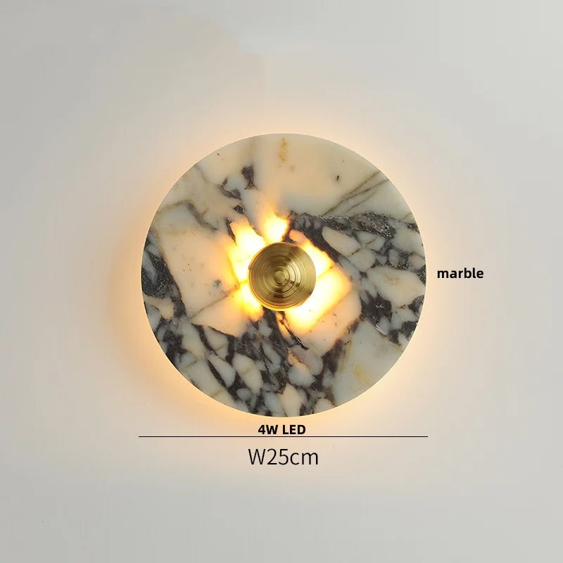 Marmeren Wandlamp – Wabi-Sabi Luxe LED Sconce met Glazen Bol