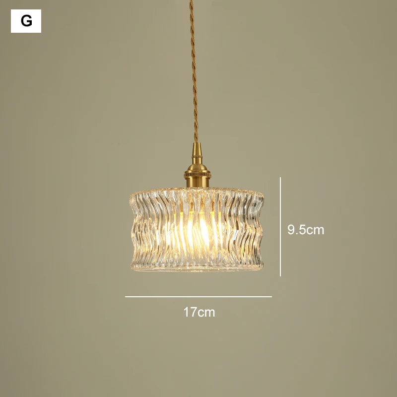 Moderne Franse Retro Hanglamp – Gouden Glazen LED Plafondlamp Eetkamer