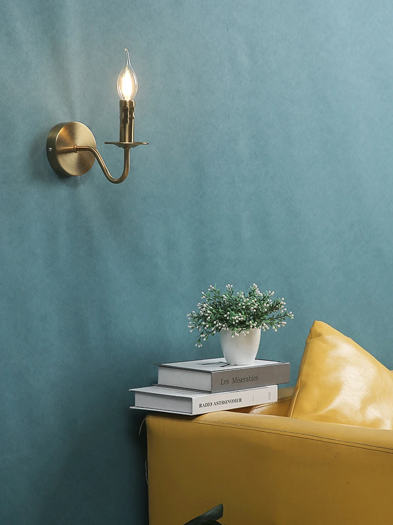 Nordic Wandlamp Kaarsstijl Retro Metaal E14 Slaapkamer Bedlamp