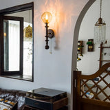 LED Wandlamp Glas & Hout – Vintage Bedlamp voor Woonkamer