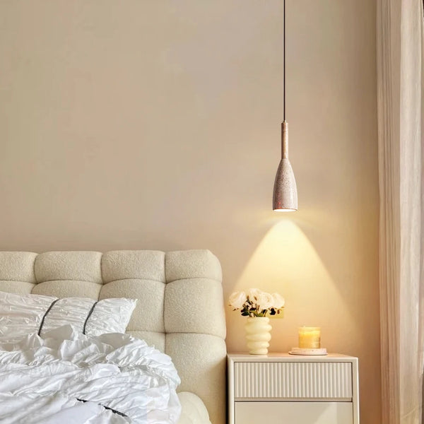 Nordic Houten Steen LED Hanglamp – Zwart/Geel – Modern Design